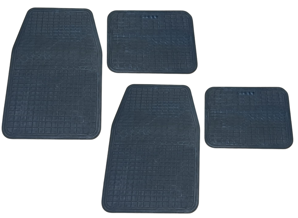 TAPETE MERCURIO NEGRO GENERICO 4PZ DISEÑO A CUADROS