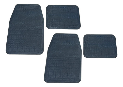 TAPETE MERCURIO NEGRO GENERICO 4PZ DISEÑO A CUADROS