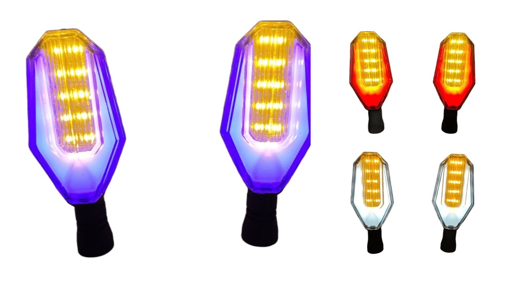 DIRECCIONAL NEGRO LED AMARILLO/ AZUL 12V