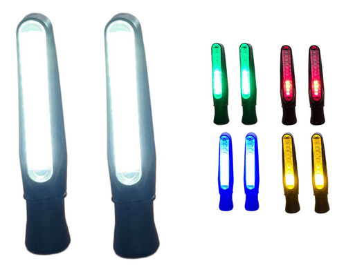 DIRECCIONAL NEGRO MATE 12V 12LED RUNNING BLANCA