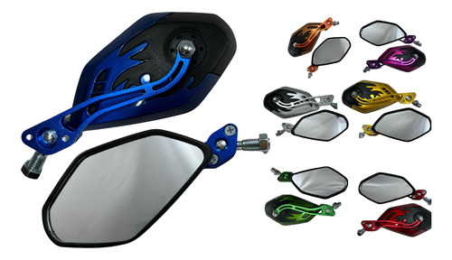 ESPEJO MOTO SOKO AZUL METALICO FLAMA
