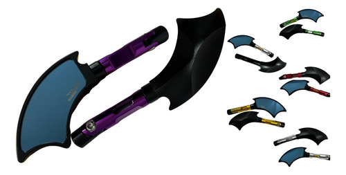 ESPEJO JGO MOTO IRON RACING HACHA MORADO