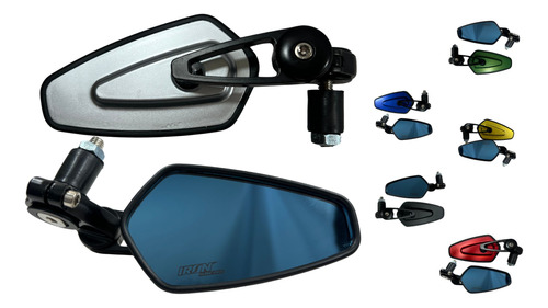ESPEJO JGO P/MOTO IRON RACING AMERICA PLATA