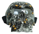 GOGGLES PARA MOTO "MÁSCARA CALAVERA" IRON RACING CON DISEÑO TERROR 2 LENTE PLATA