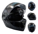 CASCO ABATIBLE DOBLE MICA NEGRO BRILLO (S) DOT