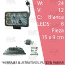 FARO CUAD 8 LEDS LUPAS ALTA INTENS 3X5